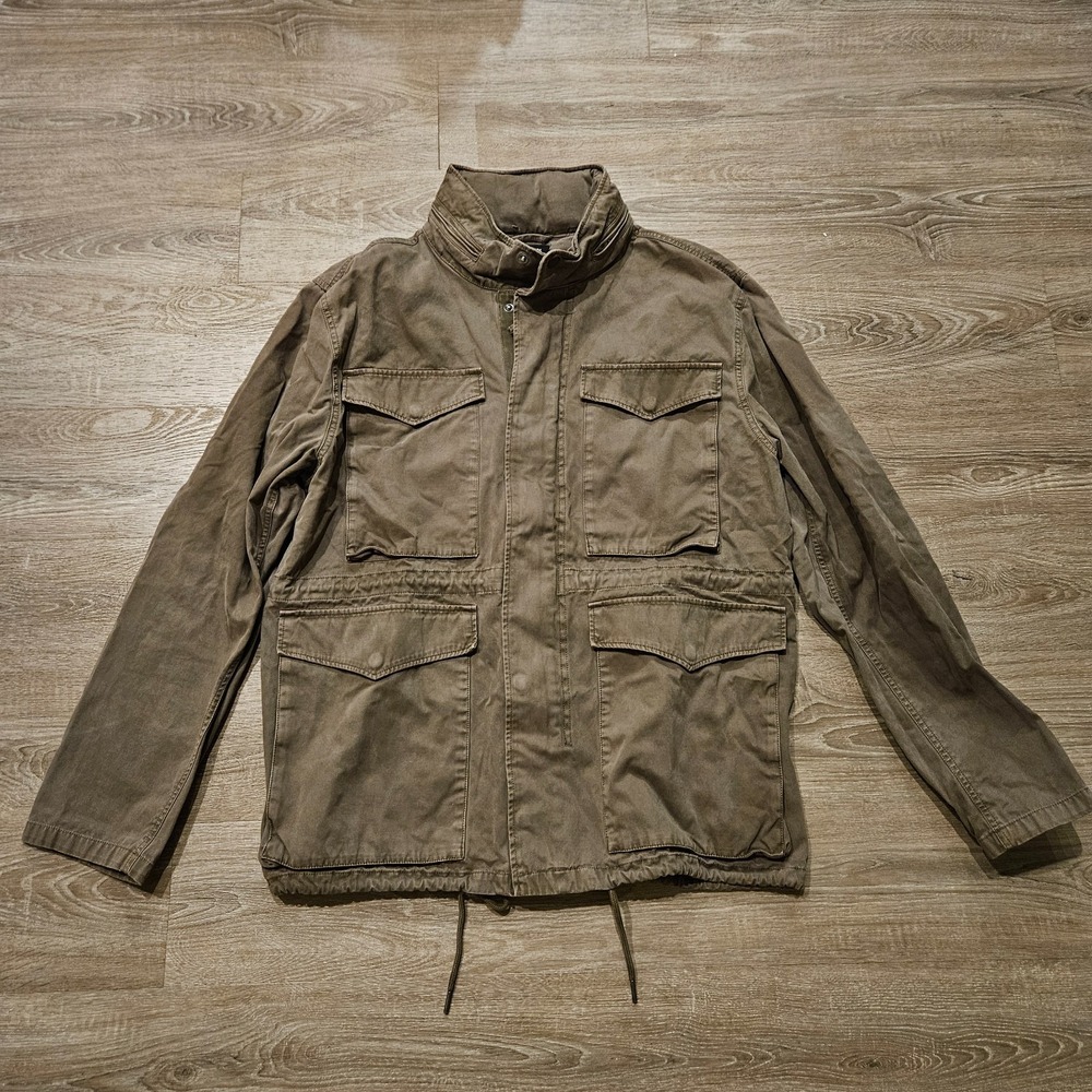 Madewell Mens XL M65 Field Jacket Brown Military Utility Hidden Hood NWOT